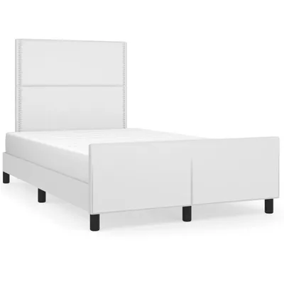 Produktbild von vidaXL Bettgestell mit Kopfteil Weiß 120x200 cm Kunstleder