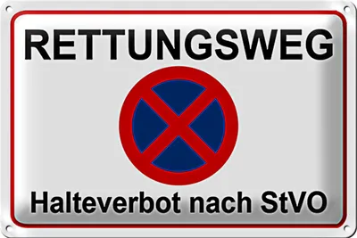Produktbild von Blechschild Rettungsweg 18x12cm Halteverbot nach StVO