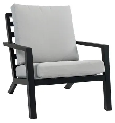 Produktbild von Loungesessel | Bezano | Mattschwarz / Creme | Aluminium | 2er Set