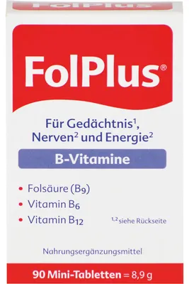 Produktbild von FolPlus Mini-Tabletten für Gedächtnis, Nerven und Energie, 90 St. Tabletten