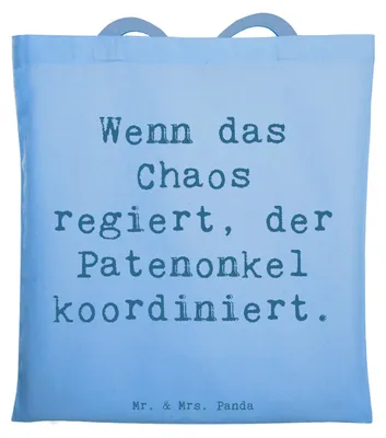 Produktbild von Mr. & Mrs. Panda einkaufsshopper Spruch Patenonkel Held - Sky Blue - Geschenk, Familie, Dankbarkeit, Schultasche, Freude, herzerwärmende Sprüche, Stoffbeutel, Patenschaft
