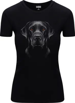 Produktbild von Diarbo Damen T-Shirt mit Tierliebhaber Druck Labrador Büsten Schwarz Gr.M