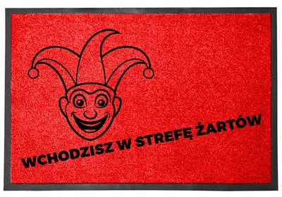 Produktbild von TabPrint Fußmatte 40x60 Rot Lustiger Spruch 'Witzzone'