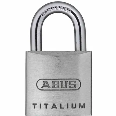 A close-up studio shot of a silver padlock.