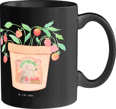 Produktbild von Mr. & Mrs. Panda Tasse Sommerfreude - Schwarz - Geschenk, Kaffeetasse, Becher, Sommergefühle, Kaffeebecher, warme Brisen, Sommerprodukte, Frühling, Summer Feelings, Vibes