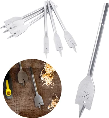 Produktbild von BAUSTER® Flachfräsbohrer Holzbohrer Set 10 13 16 19 22 25 mm Flachholzbohrer Bohrer Satz