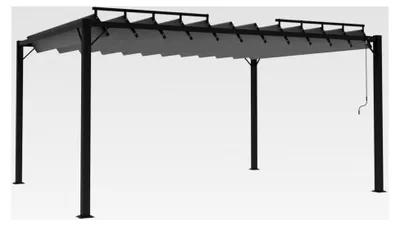 Produktbild von Pergola mit Lamellendach 3x4 m in Anthrazit aus Stoff und Aluminium