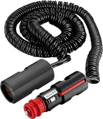Obrázek produktu pro Pro Car 65039 Prodlužovací kabel do auta s navinutým kabelem, 3 m, černý - univerzální zástrčka do zapalovače cigaret a standardních zásuvek automobilu > Spojka do auta