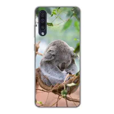 Produktbild von MuchoWow® Handyhülle Schutzhülle Hülle für Samsung Galaxy A30s Koala - Äste - Schlaf - Kinder - Jungen - Mädchen Silikon Softcase Handy Hülle - Karteninhaber