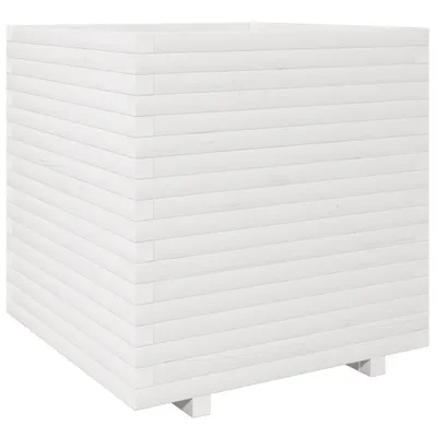 Productafbeelding van vidaXL Plantenbak, wit, 70x70x72,5 cm, massief grenenhout