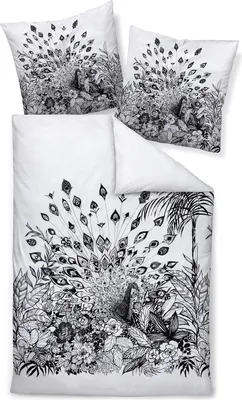 Produktbild von Janine Design Bettwäsche-Garnitur Mako-Satin 42143 modern art S Farbe schwarz weiss Größe 155x220+80x80