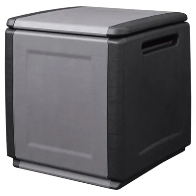 Image de Boîte de rangement de jardin 54x53x57 cm 130 L Gris foncé noir