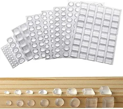 Produktbild von Elastikpuffer, 320 Stück Gummipuffer Schutzpuffer Transparent, Gummifüße | Möbelpuffer Selbstklebende, Gumminoppen Lärm Dämpfung Pads Anschlagpuffer (8 Größen)