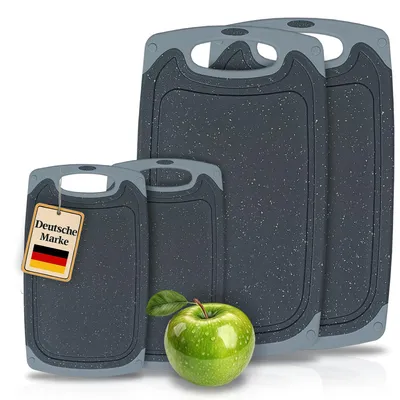 Productafbeelding van Kunststof Snijplankenset, 2 Stuks 24x14cm + 2 Stuks 40x24cm, Afwasbaar, Antislip