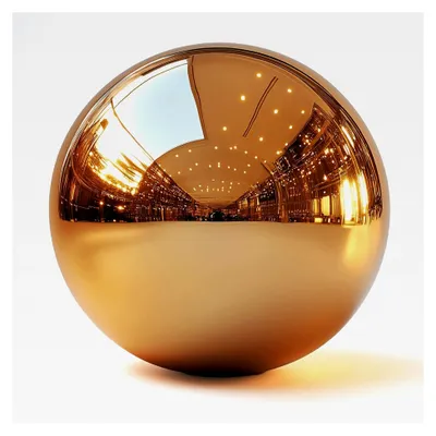 Produktbild von Dekokugel aus poliertem Edelstahl in Gold, Gartenkugel, Teichkugel, Größe 28 cm