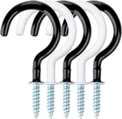 Produktbild von Schrauben-Haken-Set - Stahl - 18 Stück - Schwarz Weiss