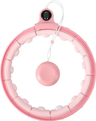 Zdjęcie produktu dla Hula-hoop do masażu FH02 z obciążnikami i licznikiem w kolorze różowym