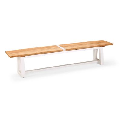 BEST Zahradní lavice Campione 220x40cm bílá/Teak bílá