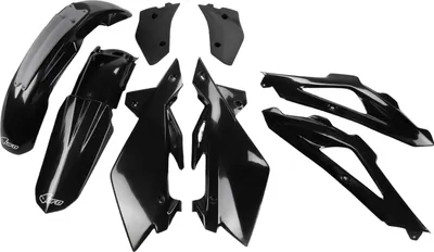 Zdjęcie produktu dla Zestaw osłon UFO PLAST, 8-częściowy zestaw osłon z tworzywa sztucznego do Husqvarna CR 250 cm³, rok produkcji 2009–2011, kolor: czarny