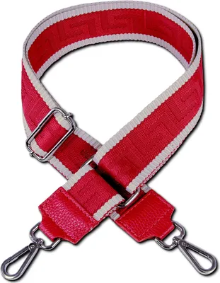 Produktbild von Boho-Gurt rot beige Florence Tragegurt Linienmuster Canvas Leder D2OGF001JR