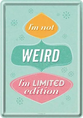 Immagine prodotto di Nostalgic-Art - Cartolina di latta - Word Up - Non sono strano