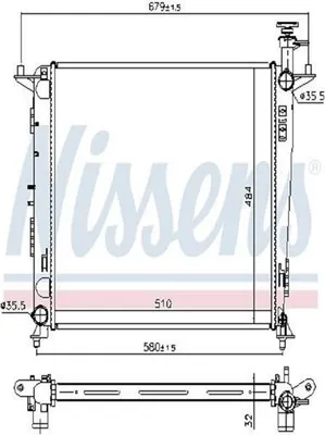 Produktbild von Kühler, Motorkühlung NISSENS 666222