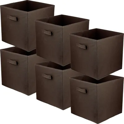 Produktbild von Lavita Storage Box | faltbare Aufbewahrung Boxen 31 x 31 x 31 cm | Schubladen-Organizer Box| Ordnungssysteme für Kleidung | Kleideraufbewahrung & Organisation | dunkelbraun | 6 stück