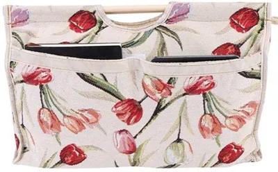 Image de Sac de calcul de poids de Breitags - Sac en tissu tissé avec fermeture éclair - Léger - Poignée en bois - Idéal pour le fil à coudre et la laine - Format large