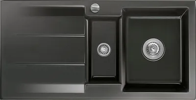 Produktbild von Flächenbündige Spüle GENEA 100 F in NERO mit Excenterbedienung / Einbauspüle / Flächenbündig