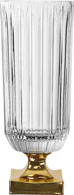 Produktbild von NACHTMANN 104163 MINERVA Vase mit Fuß GOLD 40 cm