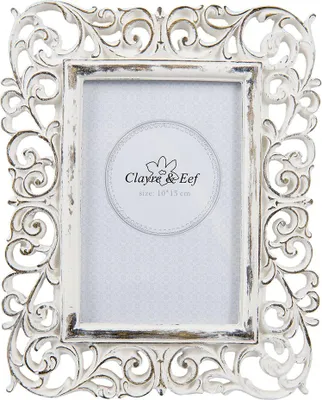 Image de Clayre & Eef Cadre photo 10x15 cm blanc plastique