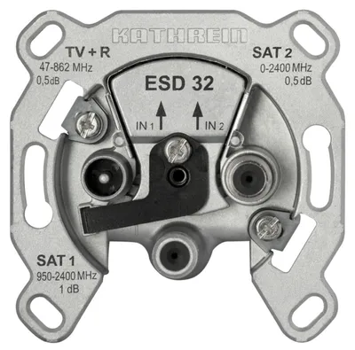 Image de Kathrein ESD 32 SAT/BK Prise d'antenne triple avec raccordement Twin-Sat