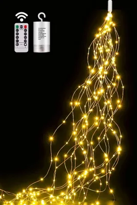 Lichterkette 2 m 200 LED warmweiß batteriebetrieben IP65
