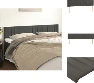 Immagine prodotto di vidaXL Testiere 2 pz. Velluto grigio scuro 90x5x78/88 cm - Testate e piedi