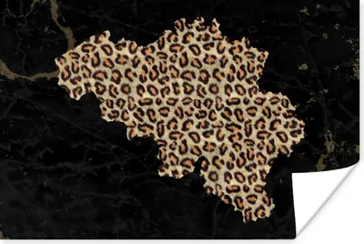 Produktbild von MuchoWow® Poster Karte - Belgien - Pantherdruck 60x40 cm - Schlafzimmerdekoration