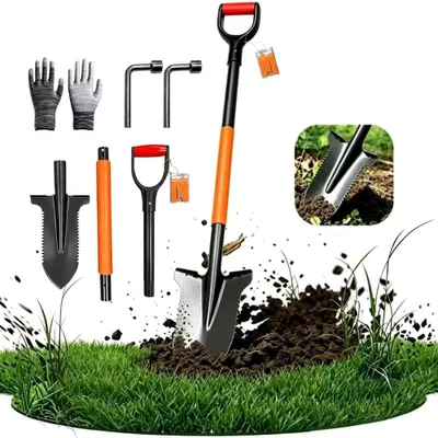 Zdjęcie produktu dla Łopata do korzeni z piłą, ergonomiczna łopata do ogrodnictwa, 115 cm