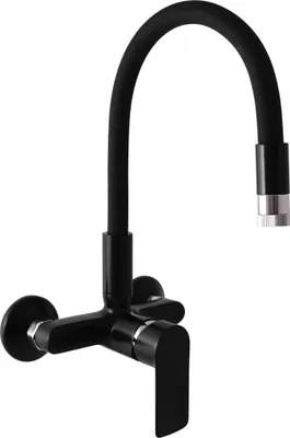 Obrázek produktu pro RAV Slezák COLORADO Umyvadlová/dřezová baterie, nástěnná Barva: Černá matná / Chrom, Připojení: 150 mm