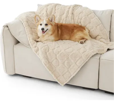 Produktbild von Hundedecke Waschbar 120x100 cm Cremeweiß