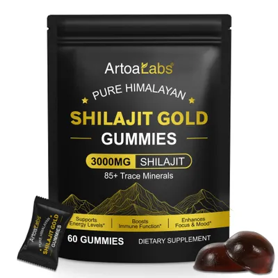 Produktbild von Himalaya Shilajit Gold Gummies Gummibärchen Fulvosäure 3000mg für Energie Vegan 60 St.