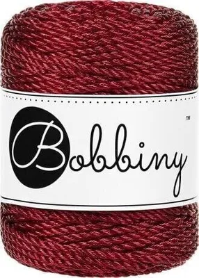 Obrázek produktu pro Bobbiny 3PLY Macramé Rope 3 mm 50 m Metallic Red Šňůra