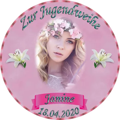 Produktbild von Tortenaufleger Fototorte Tortenbild zur Jugendweihe rund 14 cm Durchmesser JW2