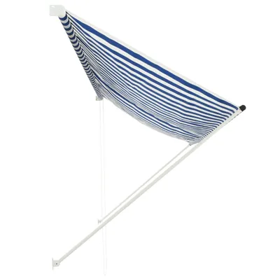 Image de vidaXL Store rétractable 350 x 150 cm bleu et blanc