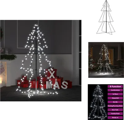 Produktbild von vidaXL Weihnachtsbaum in Kegelform 160 LEDs Indoor & Outdoor 78x120 cm -  Weihnachtsbäume