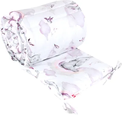 Produktbild von BabyLux Nestchen Bettumrandung 210x30 cm – Kopfschutz für Babybett, Beistellbett & Laufgitter – Gitterbett-Polsterung - Baumwolle 125. Elefanten Rosa