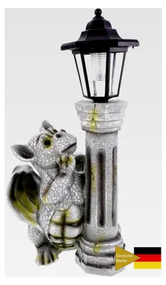 Produktbild von Drachenkind mit Solar Laterne - Gartenfigur mit Solarlaterne
