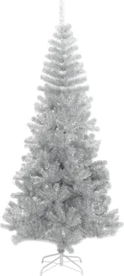 Imagen del producto de Árbol de Navidad artificial con soporte, color plateado, 210 cm, material: PET