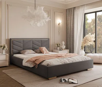Obrázek produktu pro Čalouněná postel AURORA 180x200 s podnoží a kovovým rámem Jasmine 96