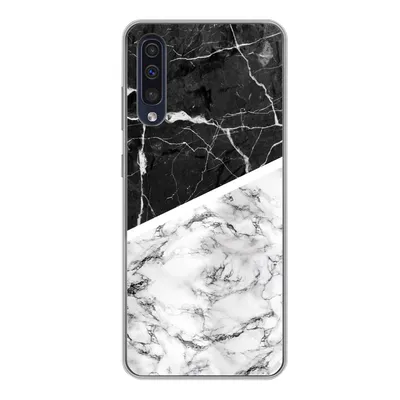 Produktbild von MuchoWow® Handyhülle Schutzhülle Hülle für Samsung Galaxy A50 Marmor - Schwarz - Weiß Silikon Softcase Handy Hülle - Mobiltelefonhülle