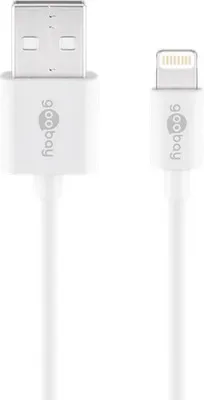 Immagine prodotto di Goobay 43614 Cavo di ricarica e sincronizzazione USB Lightning, 0,5 m, bianco - Cavo MFi per Apple iPhone/iPad bianco