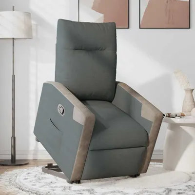 Produktbild von vidaXL Relaxsessel mit Aufstehhilfe Dunkelgrau Stoff